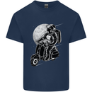 Astro Scooter Spaceman Biker Motorcyle MOD Mens Cotton T-Shirt Tee Top Navy Blue