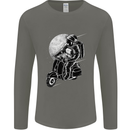 Astro Scooter Spaceman Biker Motorcyle MOD Mens Long Sleeve T-Shirt Charcoal