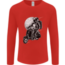 Astro Scooter Spaceman Biker Motorcyle MOD Mens Long Sleeve T-Shirt Red