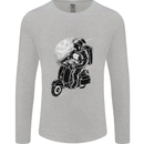 Astro Scooter Spaceman Biker Motorcyle MOD Mens Long Sleeve T-Shirt Sports Grey
