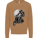Astro Scooter Spaceman Biker Motorcyle MOD Mens Sweatshirt Jumper Caramel Latte