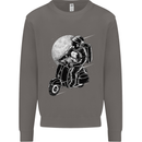 Astro Scooter Spaceman Biker Motorcyle MOD Mens Sweatshirt Jumper Charcoal