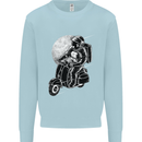 Astro Scooter Spaceman Biker Motorcyle MOD Mens Sweatshirt Jumper Light Blue