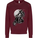 Astro Scooter Spaceman Biker Motorcyle MOD Mens Sweatshirt Jumper Maroon