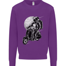 Astro Scooter Spaceman Biker Motorcyle MOD Mens Sweatshirt Jumper Purple