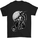 Astro Scooter Spaceman Biker Motorcyle MOD Mens T-Shirt Cotton Gildan Black
