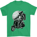 Astro Scooter Spaceman Biker Motorcyle MOD Mens T-Shirt Cotton Gildan Irish Green