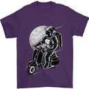 Astro Scooter Spaceman Biker Motorcyle MOD Mens T-Shirt Cotton Gildan Purple