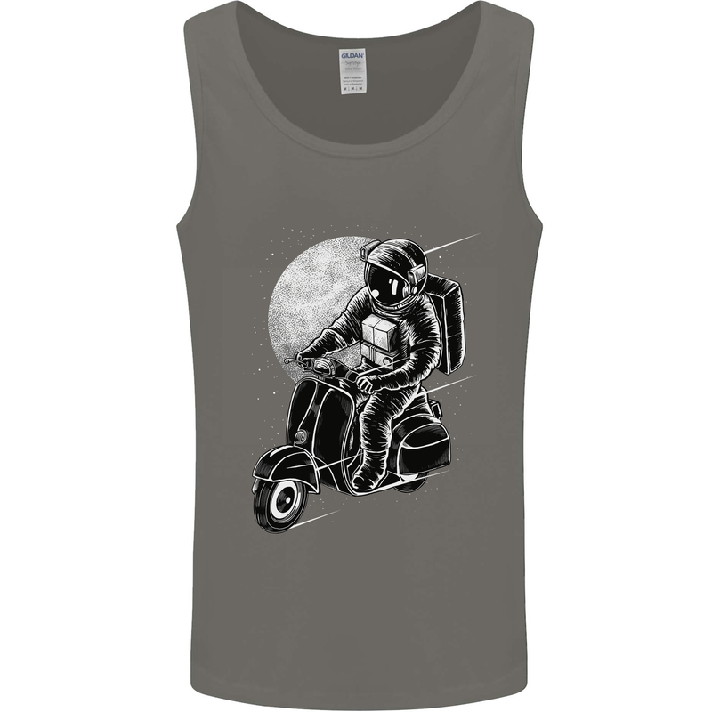 Astro Scooter Spaceman Biker Motorcyle MOD Mens Vest Tank Top Charcoal