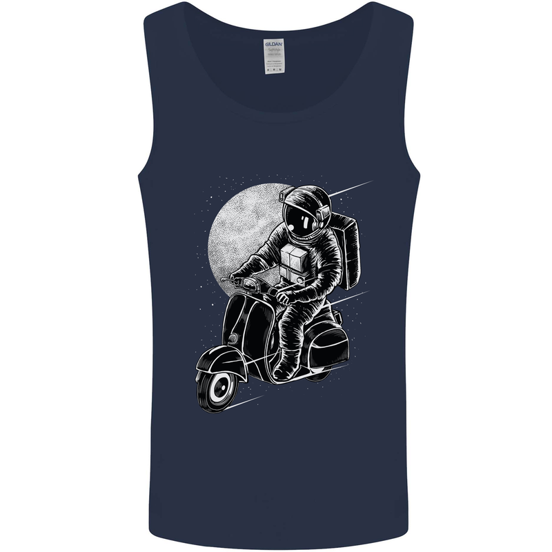 Astro Scooter Spaceman Biker Motorcyle MOD Mens Vest Tank Top Navy Blue