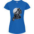 Astro Scooter Spaceman Biker Motorcyle MOD Womens Petite Cut T-Shirt Royal Blue
