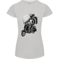 Astro Scooter Spaceman Biker Motorcyle MOD Womens Petite Cut T-Shirt Sports Grey