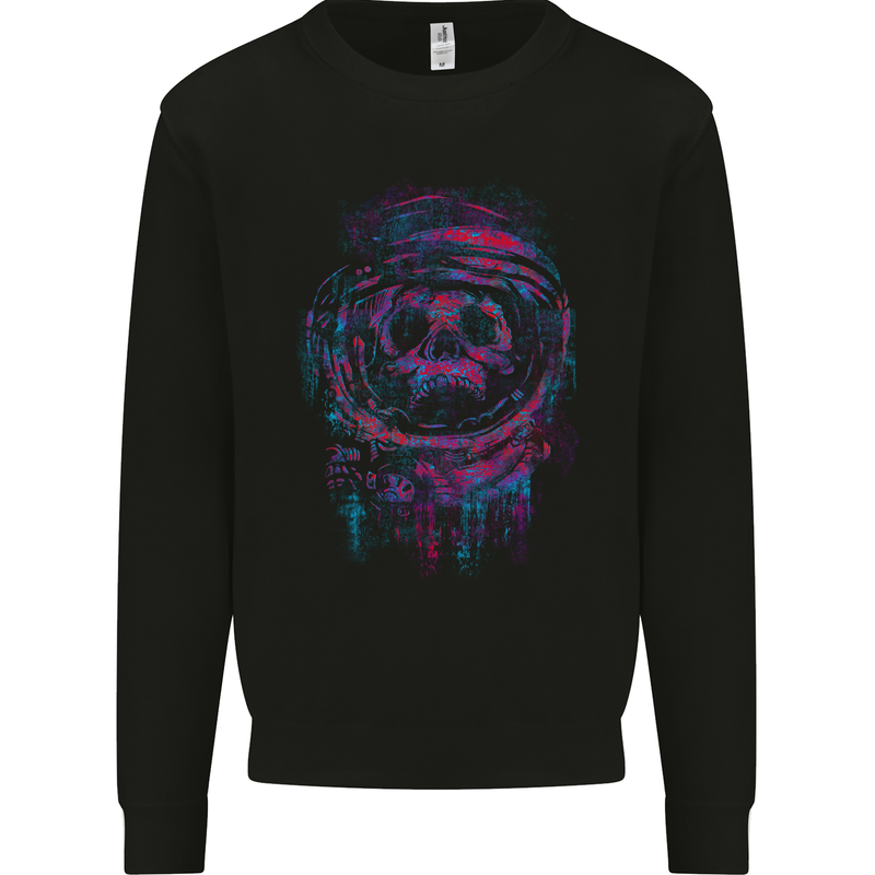 Astro Skull Astronaut Space Kids Sweatshirt Jumper Black