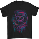 Astro Skull Astronaut Space Mens T-Shirt Cotton Gildan Black