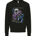 Astronaut Drummer Drumming Drums Mens Sweatshirt Jumper Black