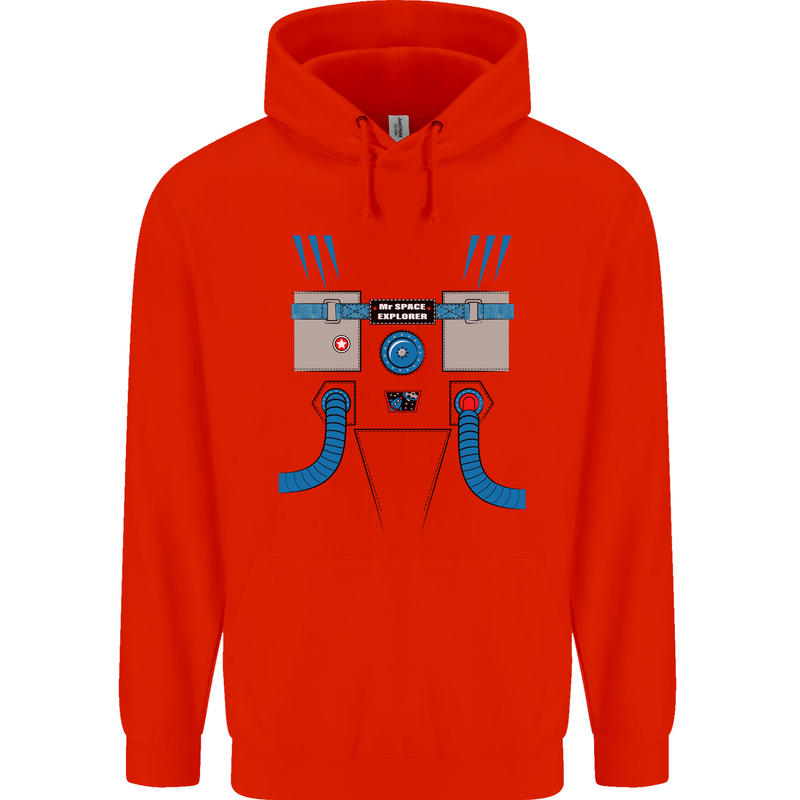 Astronaut Fancy Dress Costume Mens 80% Cotton Hoodie Bright Red
