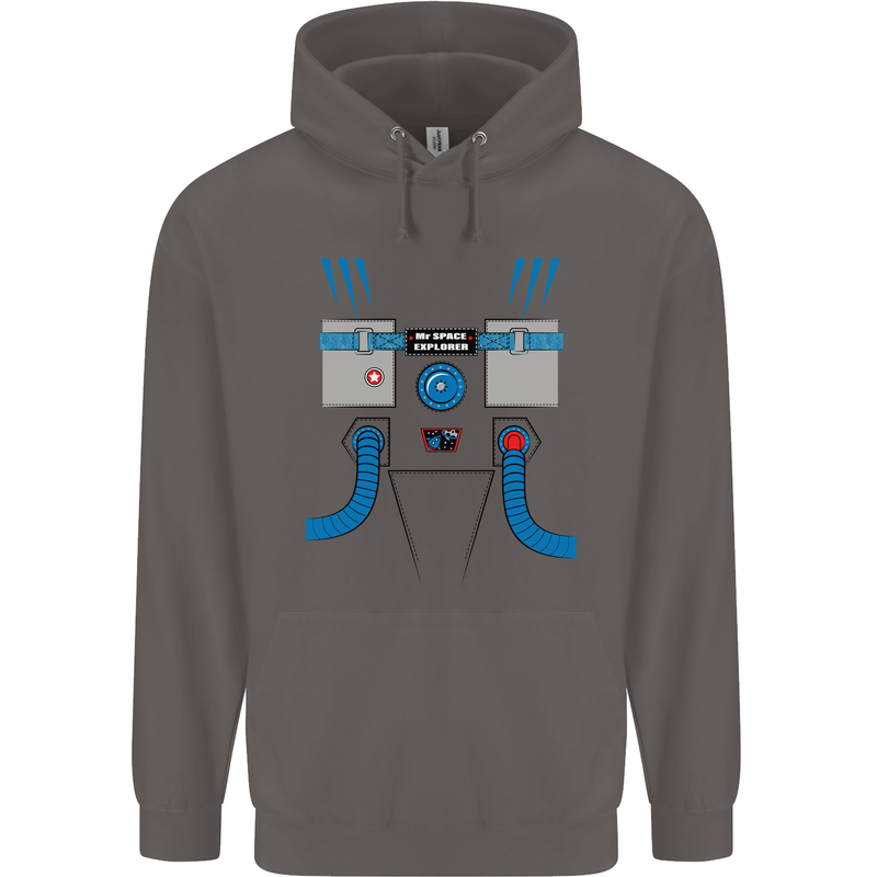 Astronaut Fancy Dress Costume Mens 80% Cotton Hoodie Charcoal