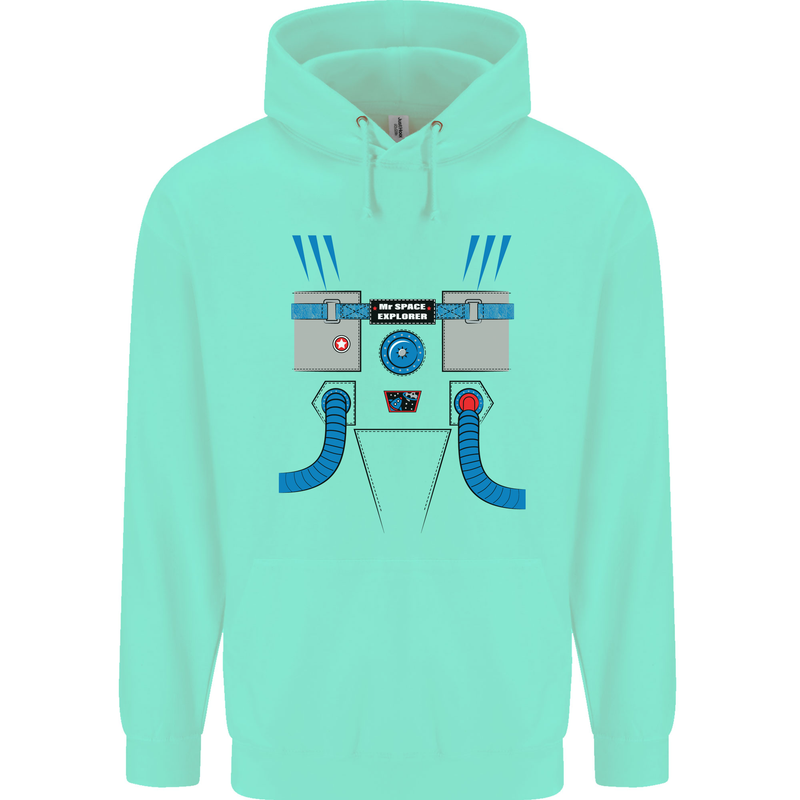Astronaut Fancy Dress Costume Mens 80% Cotton Hoodie Peppermint