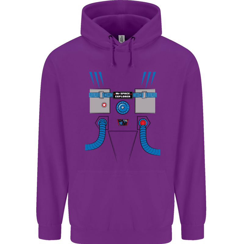 Astronaut Fancy Dress Costume Mens 80% Cotton Hoodie Purple