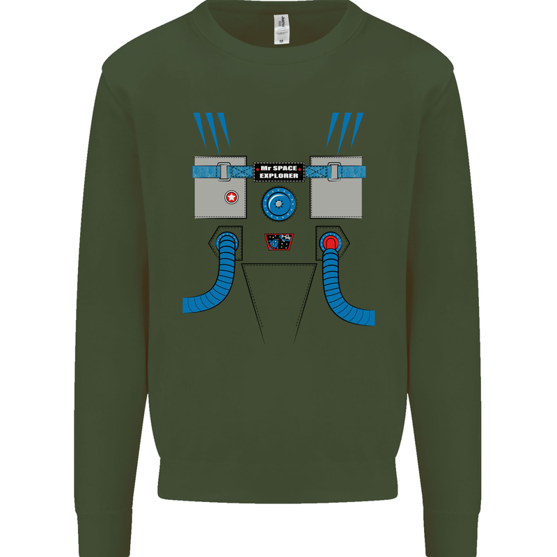 Astronaut Fancy Dress Costume Mens Sweatshirt Jumper Forest Green