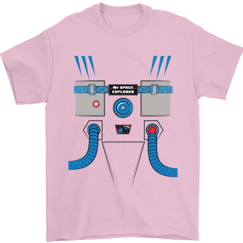 Astronaut Fancy Dress Costume Mens T-Shirt Cotton Gildan Light Pink
