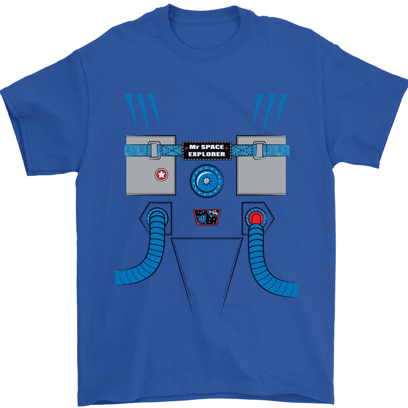 Astronaut Fancy Dress Costume Mens T-Shirt Cotton Gildan Royal Blue