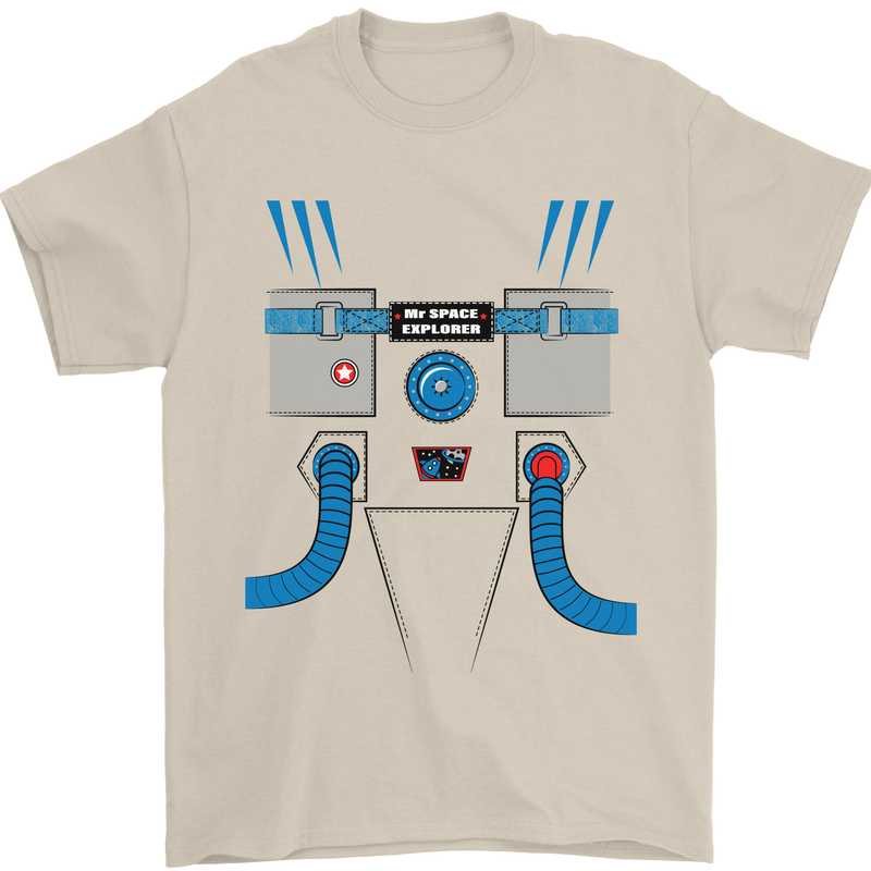 Astronaut Fancy Dress Costume Mens T-Shirt Cotton Gildan Sand