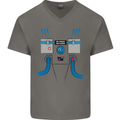 Astronaut Fancy Dress Costume Mens V-Neck Cotton T-Shirt Charcoal