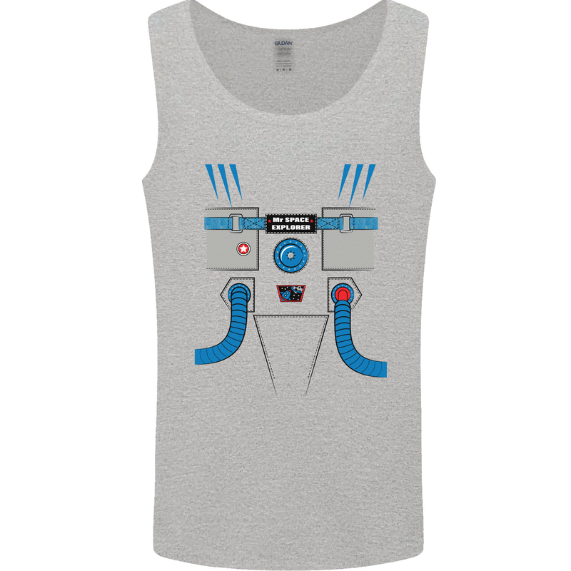 Astronaut Fancy Dress Costume Mens Vest Tank Top Sports Grey