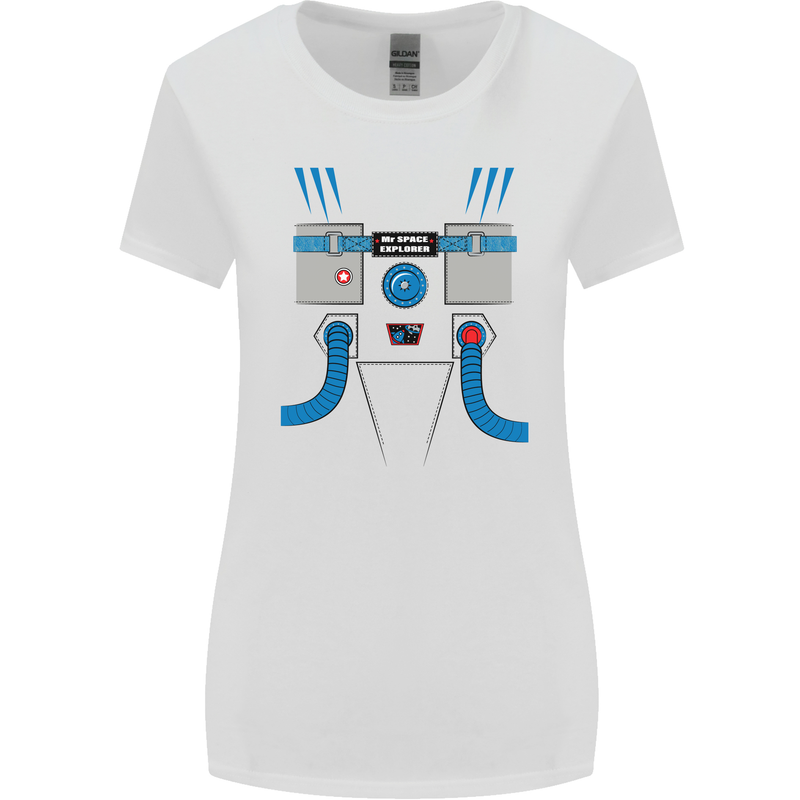 Astronaut Fancy Dress Costume Womens Wider Cut T-Shirt White