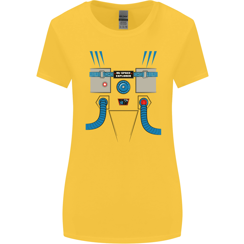 Astronaut Fancy Dress Costume Womens Wider Cut T-Shirt Yellow