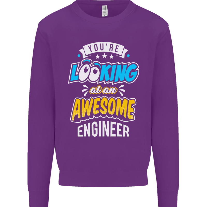 At an Awesome Engineer Mens Sweatshirt Jumper Purple