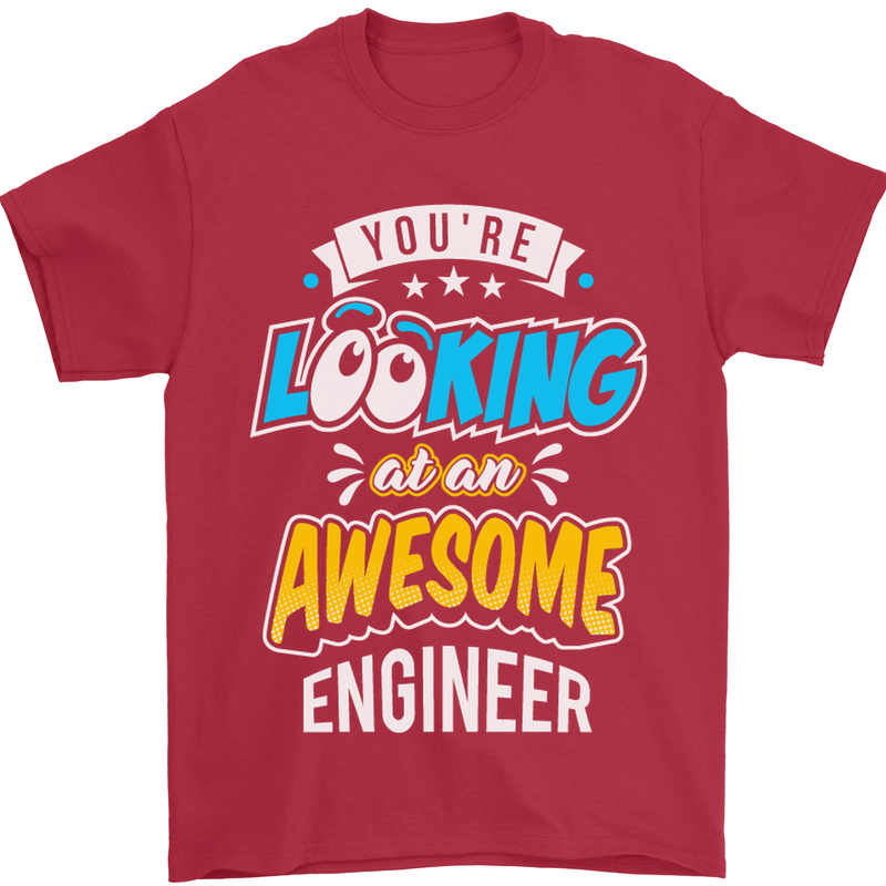 At an Awesome Engineer Mens T-Shirt Cotton Gildan Red