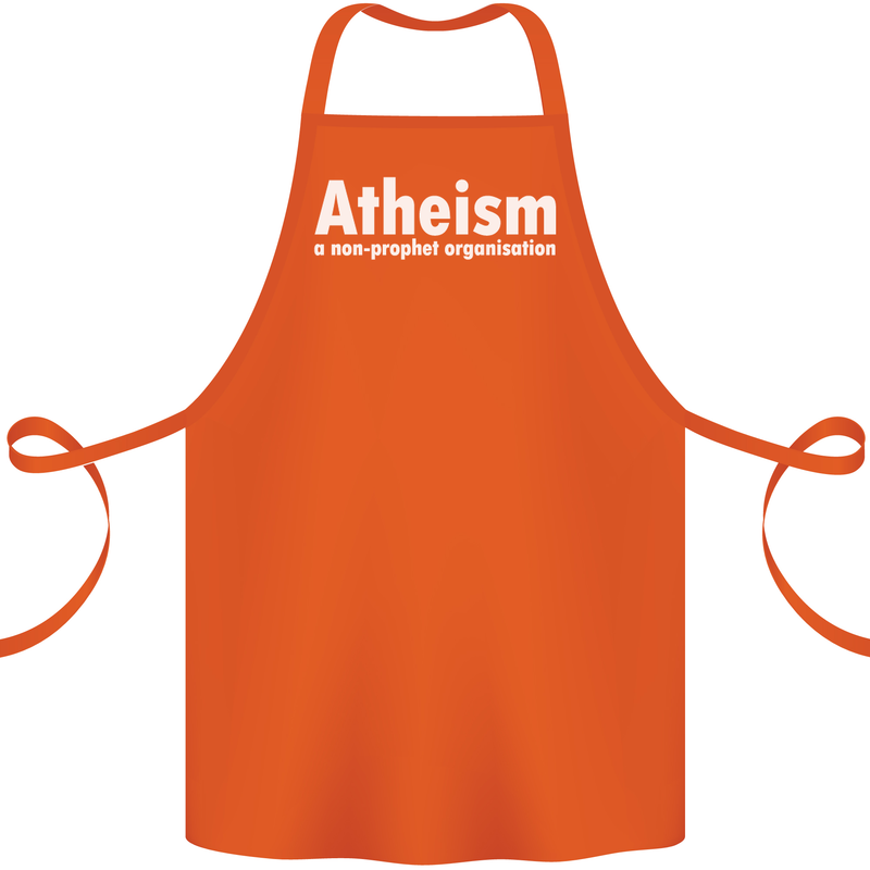 Atheism a Non Profit Organisation Atheist Cotton Apron 100% Organic Orange