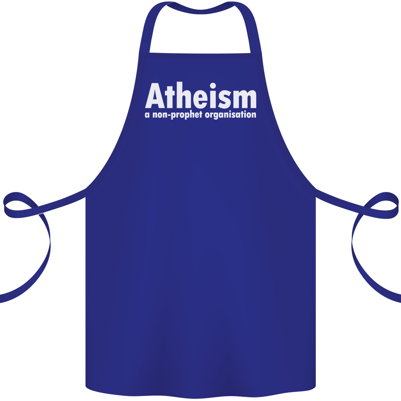 Atheism a Non Profit Organisation Atheist Cotton Apron 100% Organic Royal Blue