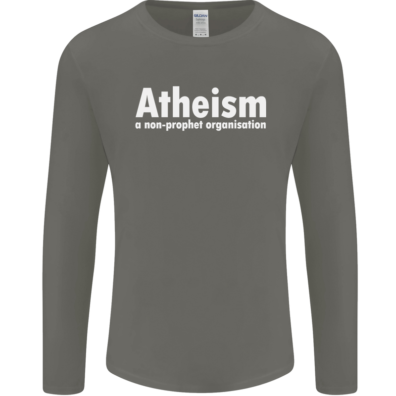 Atheism a Non Profit Organisation Atheist Mens Long Sleeve T-Shirt Charcoal