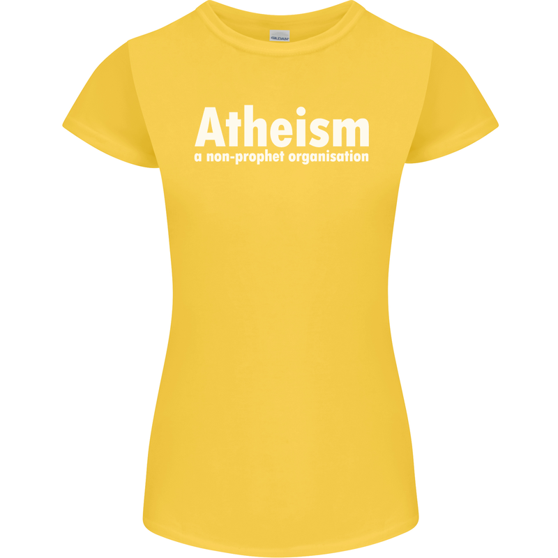 Atheism a Non Profit Organisation Atheist Womens Petite Cut T-Shirt Yellow