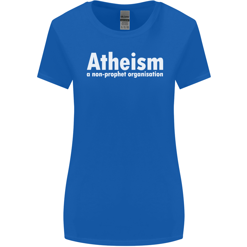 Atheism a Non Profit Organisation Atheist Womens Wider Cut T-Shirt Royal Blue