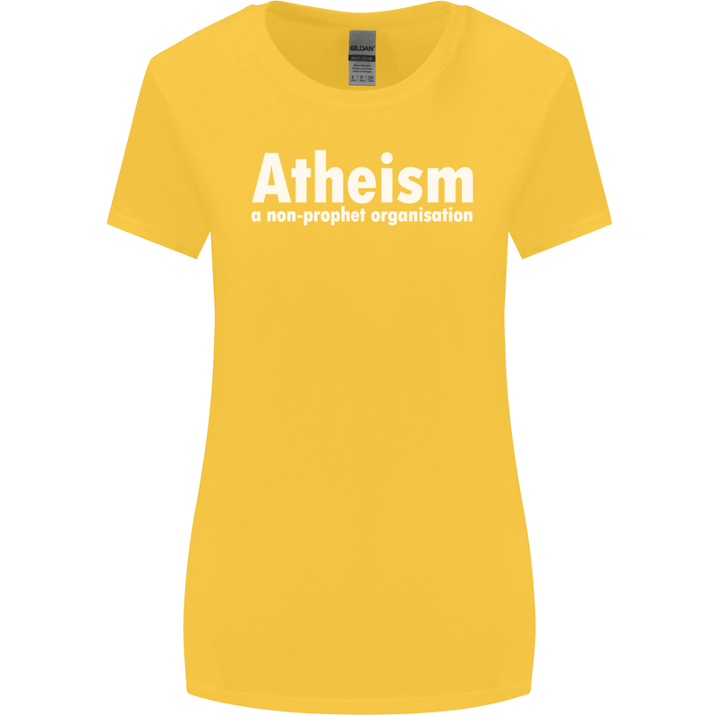 Atheism a Non Profit Organisation Atheist Womens Wider Cut T-Shirt Yellow