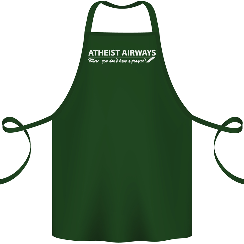 Atheist Airways Funny Atheism Cotton Apron 100% Organic Forest Green