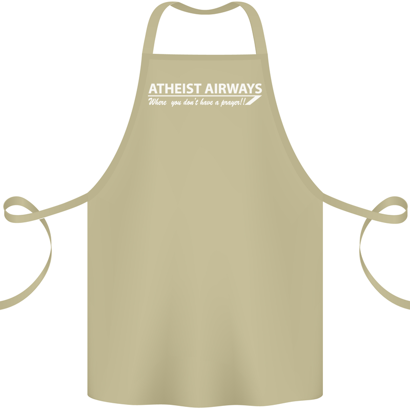Atheist Airways Funny Atheism Cotton Apron 100% Organic Khaki