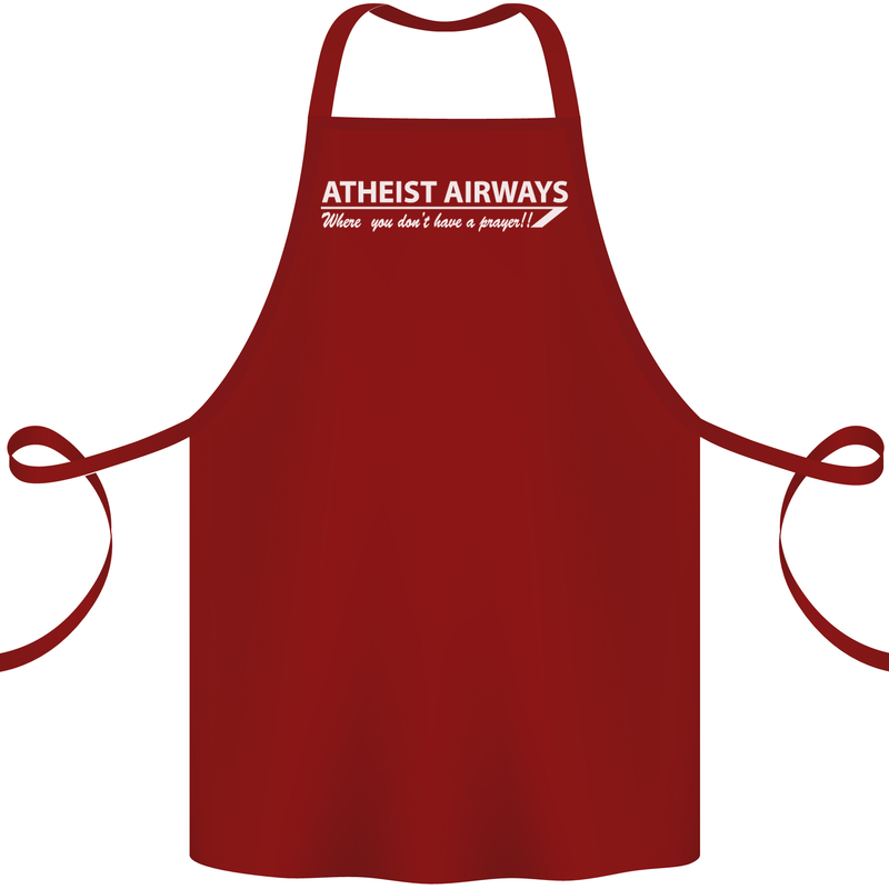 Atheist Airways Funny Atheism Cotton Apron 100% Organic Maroon