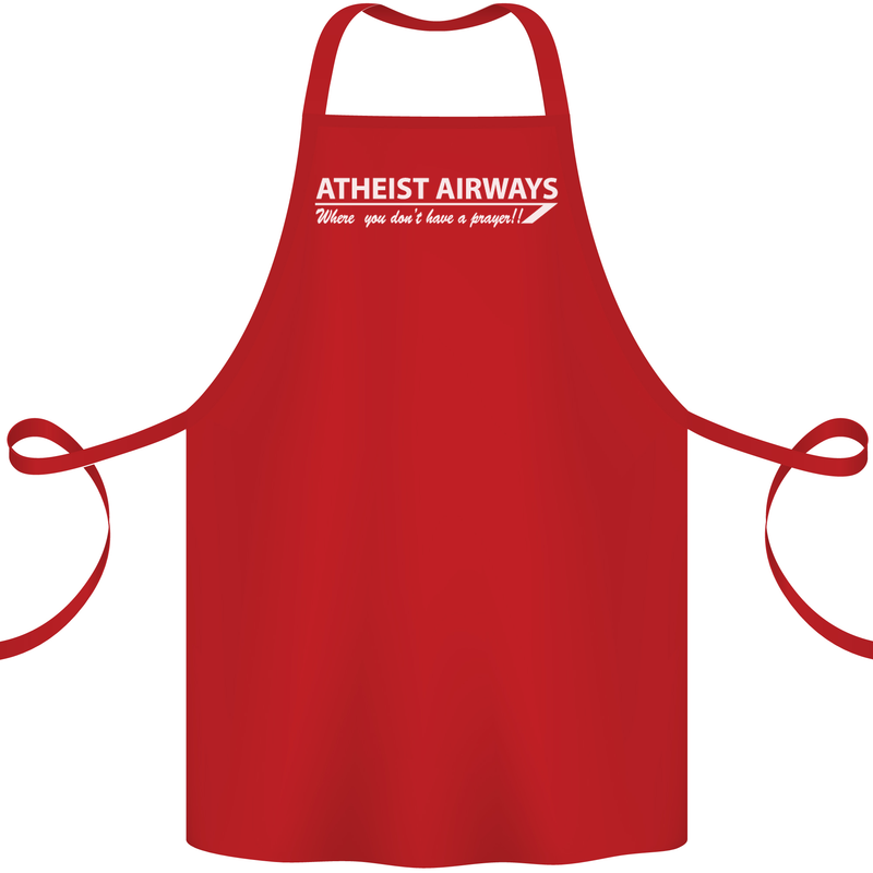 Atheist Airways Funny Atheism Cotton Apron 100% Organic Red