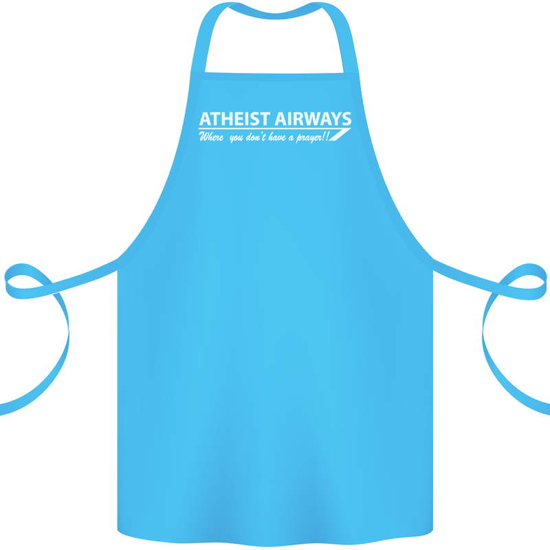 Atheist Airways Funny Atheism Cotton Apron 100% Organic Turquoise