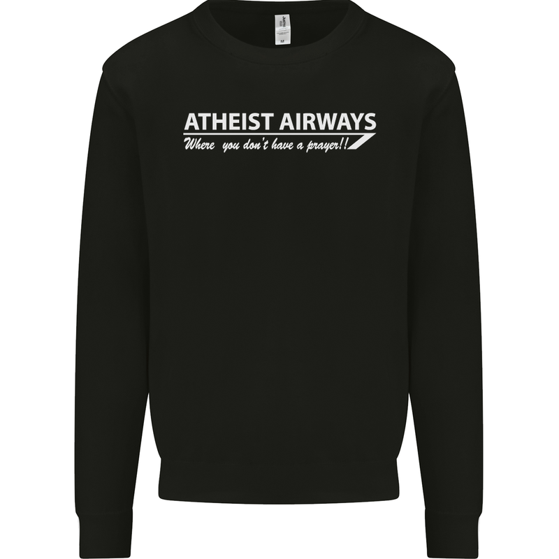 Atheist Airways Funny Atheism Kids Sweatshirt Jumper Black