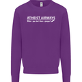 Atheist Airways Funny Atheism Kids Sweatshirt Jumper Purple