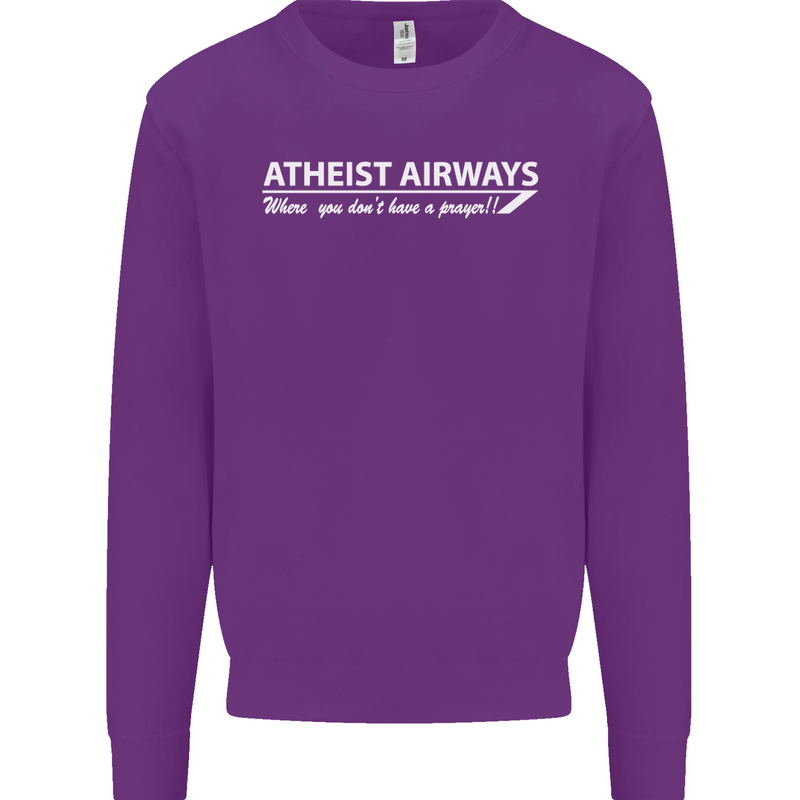Atheist Airways Funny Atheism Kids Sweatshirt Jumper Purple