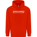 Atheist Airways Funny Atheism Mens 80% Cotton Hoodie Bright Red