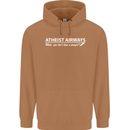 Atheist Airways Funny Atheism Mens 80% Cotton Hoodie Caramel Latte