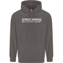 Atheist Airways Funny Atheism Mens 80% Cotton Hoodie Charcoal